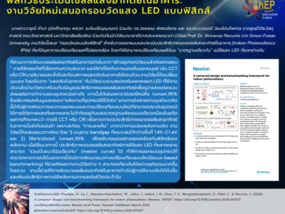 Read more about the article พลิกวิธีประเมินเซลล์แสงอาทิตย์ในอาคาร: งานวิจัยใหม่เสนอกรอบวัดแสง LED แบบฟิสิกส์