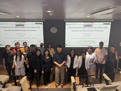 Read more about the article ศูนย์ความเป็นเลิศด้านฟิสิกส์ ร่วมกับภาควิชาฟิสิกส์และวัสดุศาสตร์ คณะวิทยาศาสตร์ มหาวิทยาลัยเชียงใหม่ จัดกิจกรรมบรรยายพิเศษในหัวข้อ “Compositional and Additive Engineering on Metal Halide Perovskites for Efficient Tandem Photovoltaics”